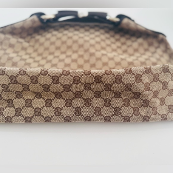 NWT 🤎 Gucci Authentic GG Canvas Horsebit  Hobo Tote Large bag - Picture 7 of 13